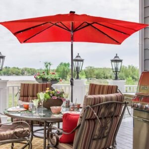 Abba Patio Solar Powered Aluminum Umbrella 2 Img